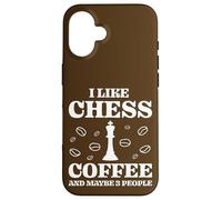 I Like Chess Coffee Maybe 3 Persone Citazione Divertente Amante degli Scacchi Custodia per iPhone 16