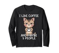 I Like Coffee And Maybe 3 People Maglia a Manica