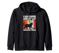 I Like Coffee And My Cat Maybe 3 People Vintage Bengal Cat Felpa con Cappuccio