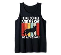 I Like Coffee And My Cat Maybe 3 People Vintage Bombay Cat Canotta