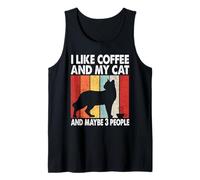 I Like Coffee And My Cat Maybe 3 People Vintage Siamese Cat Canotta
