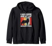 I Like Coffee And My Cat Maybe 3 People Vintage Siamese Cat Felpa con Cappuccio