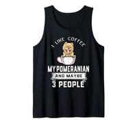 I Like Coffee My Dog Pomeranian And Maybe 3 People Canotta