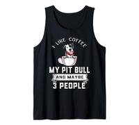 I Like Coffee My Pit Bull Dog Maybe 3 People Dogs Lover Canotta