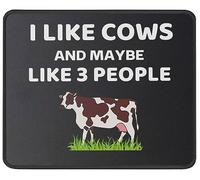 I Like Cows And Maybe Like 3 People Cow Farm Farmer Funny Tappetini Mouse Antiscivolo Mousemat Portatile Tappetini per Il Mouse per Computer Ufficio Lavoro 25X30Cm