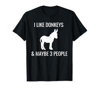 I Like Donkeys & Forse 3 Persone Divertente Equitazione Maglietta