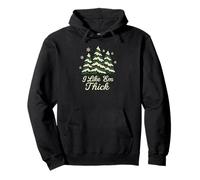I Like 'Em Thick Funny Snow Covered Tree Winter Humor Design Felpa con Cappuccio