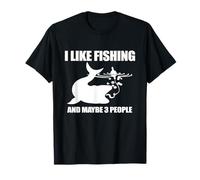 I Like Fish And Maybe 3 Persone Divertente Pesca papà Maglietta