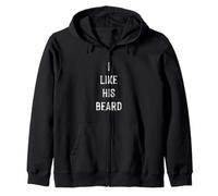 I Like His Beard, Men Beard Quotes Novelty Graphic Designs Felpa con Cappuccio