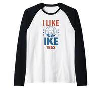 I Like Ike 1952 Campagna presidenziale retrò di Eisenhower Maglia con Maniche Raglan