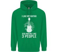 I Like il Mio Chitarra E 3 Persone Rock N Rotolo Bambini Felpa con Cappuccio