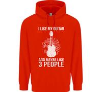 I Like il Mio Chitarra E 3 Persone Rock N Rotolo Uomo Felpa