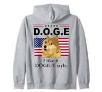 I Like It Doge-Y Style I like it Dogey D.O.G.E. DOGE US Flag Felpa con Cappuccio