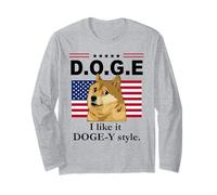 I Like It Doge-Y Style I like it Dogey D.O.G.E. DOGE US Flag Maglia a Manica