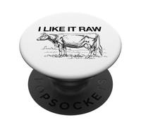 I Like It Raw (Dichiarazione sul latte crudo) (grafica mucca) PopSockets PopGrip Adesivo