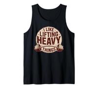 I Like Lifting Heavy Things Vintage Gym Powerlifting Grafica Canotta