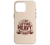I Like Lifting Heavy Things Vintage Gym Powerlifting Grafica Custodia per iPhone 16 Pro Max