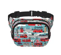 "I Like London" con stampa Everywhere e tracolla regolabile, ideale per viaggi, escursioni e sport all'aria aperta.