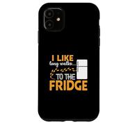 I LIKE long walks TO THE FRIDGE Funny Foodie Humor Custodia per iPhone 11