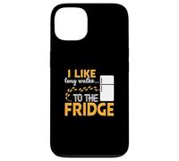 I LIKE long walks TO THE FRIDGE Funny Foodie Humor Custodia per iPhone 13