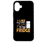I LIKE long walks TO THE FRIDGE Funny Foodie Humor Custodia per iPhone 16 Plus