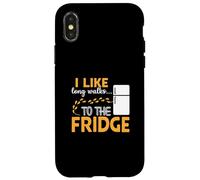 I LIKE long walks TO THE FRIDGE Funny Foodie Humor Custodia per iPhone X/XS