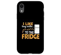 I LIKE long walks TO THE FRIDGE Funny Foodie Humor Custodia per iPhone XR