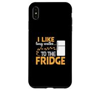 I LIKE long walks TO THE FRIDGE Funny Foodie Humor Custodia per iPhone XS Max