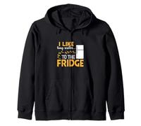 I LIKE long walks TO THE FRIDGE Funny Foodie Humor Felpa con Cappuccio