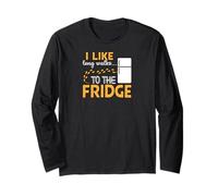 I LIKE long walks TO THE FRIDGE Funny Foodie Humor Maglia a Manica