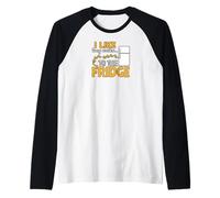 I LIKE long walks TO THE FRIDGE Funny Foodie Humor Maglia con Maniche Raglan