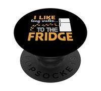 I LIKE long walks TO THE FRIDGE Funny Foodie Humor PopSockets PopGrip Adesivo