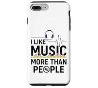 I Like Music More Than People Funny Audio Mood Quote Custodia per iPhone 7 Plus/8 Plus