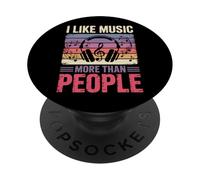 I Like Music More Than People PopSockets PopGrip Adesivo
