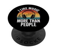 I Like Music More Than People PopSockets PopGrip Adesivo