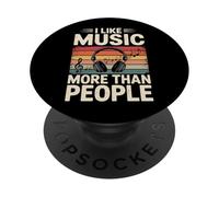 I Like Music More Than People PopSockets PopGrip Adesivo