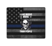 I Like Music More Than People Tappetino Mouse Soffice Mousemat Antiscivolo Tappetini per Il Mouse per Lavoro Gioco Casa 25X30Cm