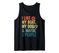I Like My Boat My Dog & Forse 3 Persone Retro Boating Captain Canotta