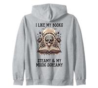 I Like My Books Steamy And My Music Screamy Spicy Book Smutt Felpa con Cappuccio