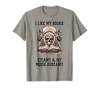 I Like My Books Steamy And My Music Screamy Spicy Book Smutt Maglietta