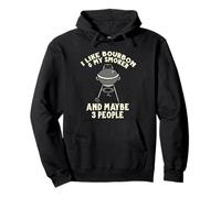 I Like My Bourbon And My Smoker Divertente Barbecue Bere Felpa con Cappuccio