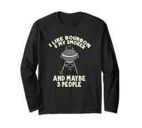 I Like My Bourbon And My Smoker Divertente Barbecue Bere Maglia a Manica