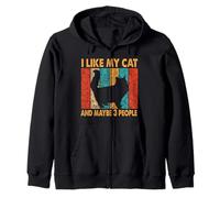 I Like My Cat & Maybe 3 People Vintage Persian Cats Kitten Felpa con Cappuccio