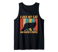 I Like My Cat & Maybe 3 People Vintage Siberian Cat Kitten Canotta