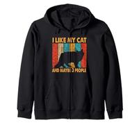 I Like My Cat & Maybe 3 People Vintage Siberian Cat Kitten Felpa con Cappuccio