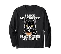 I Like My Coffee Black Like My Soul Maglia a Manica
