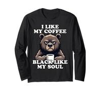 I Like My Coffee Black Like My Soul Maglia a Manica