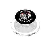 I Like My Men Spicy and My Coffee Icy Funny Skeleton Latte PopSockets PopGrip per MagSafe