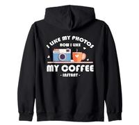 I LIKE MY PHOTOS HOW I LIKE MY COFFEE INSTANT Felpa con Cappuccio