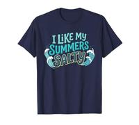 I Like My Summers Salty Beach Lover Ocean Cute Vacation Maglietta